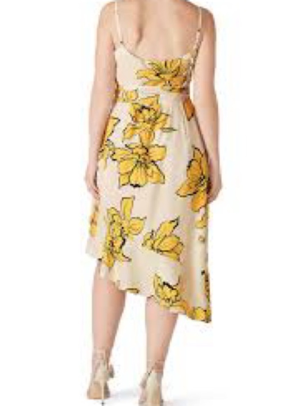 Hutch Cream Midi Dress with Yellow Floral‎ Print